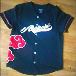 Naruto Uchiha Akatsuki Baseball Jersey mens size L